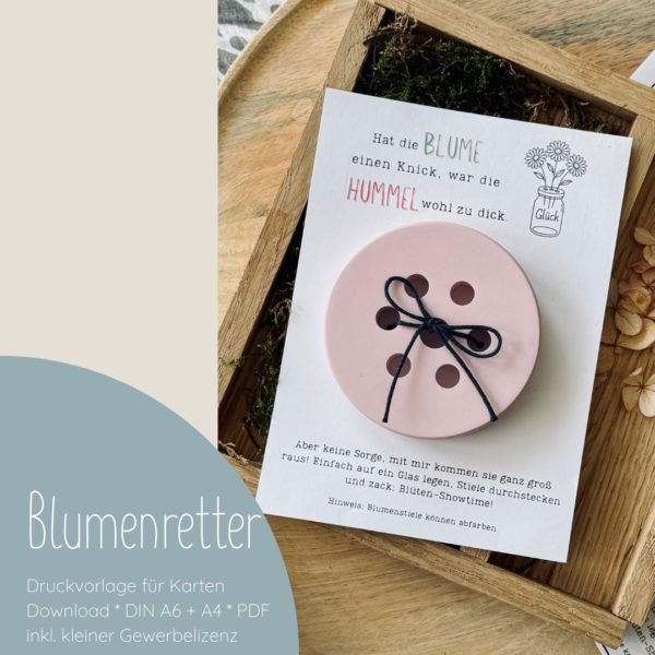 "Blumenretter" Druckvorlage für Produktkarten