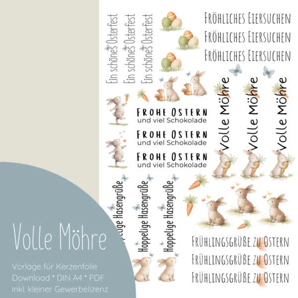 "Volle Möhre" Designvorlage für Kerzentattoos