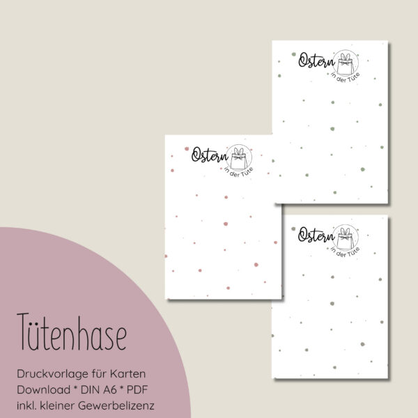 "Tütenhase" Druckvorlage für Produktkarten