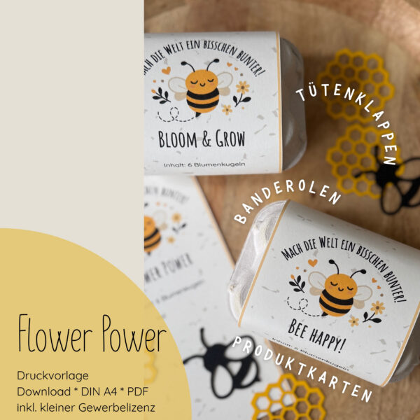 "Flower Power" Druckvorlage