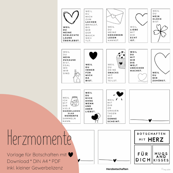 "Herzmomente" Druckvorlage