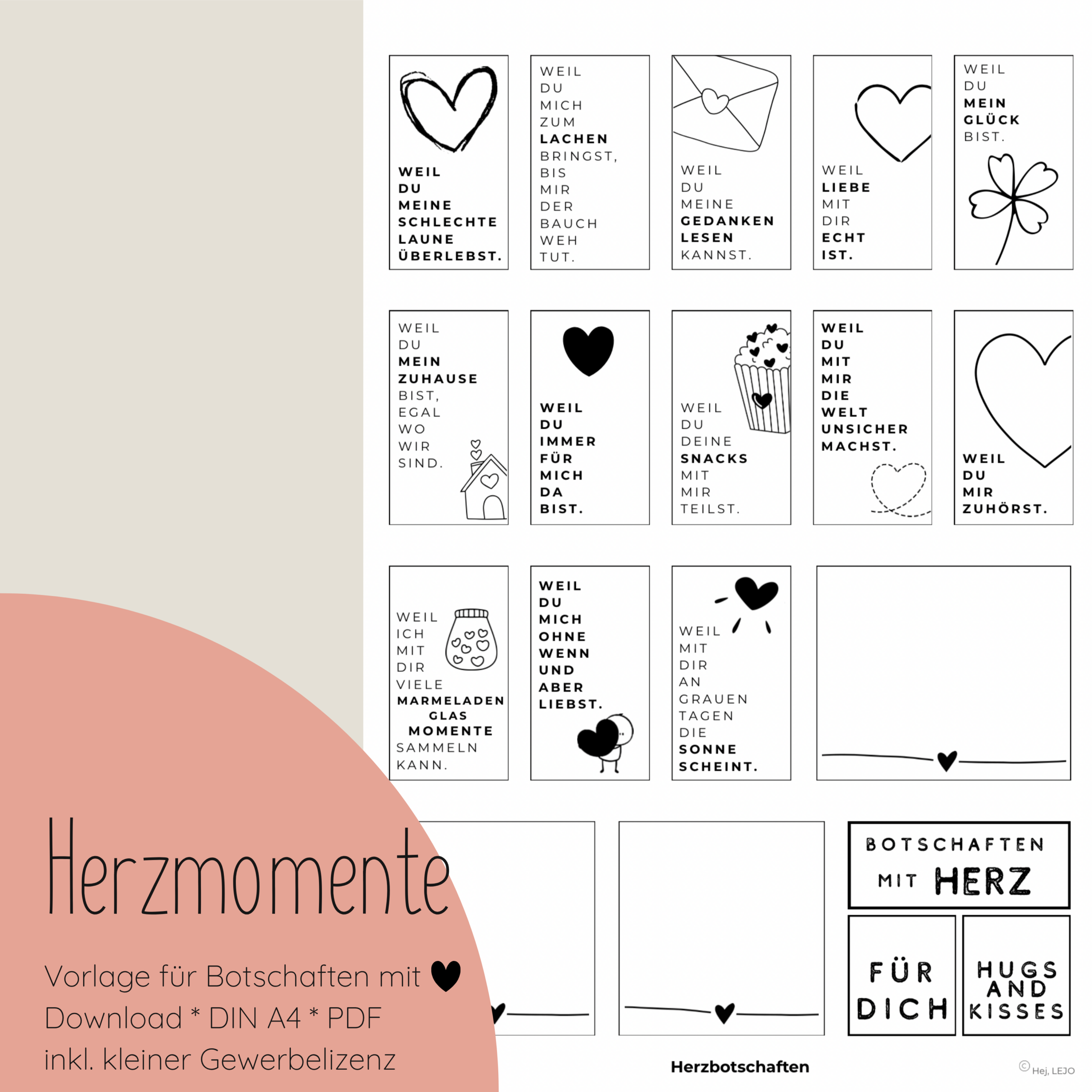 "Herzmomente" Druckvorlage