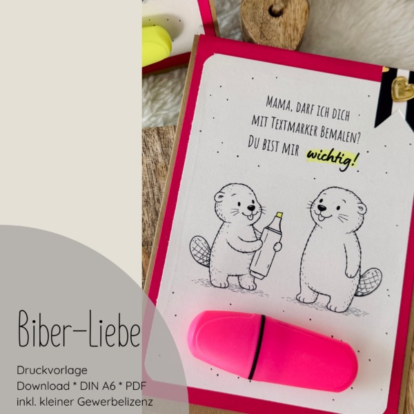 "Biber-Liebe" Druckvorlage