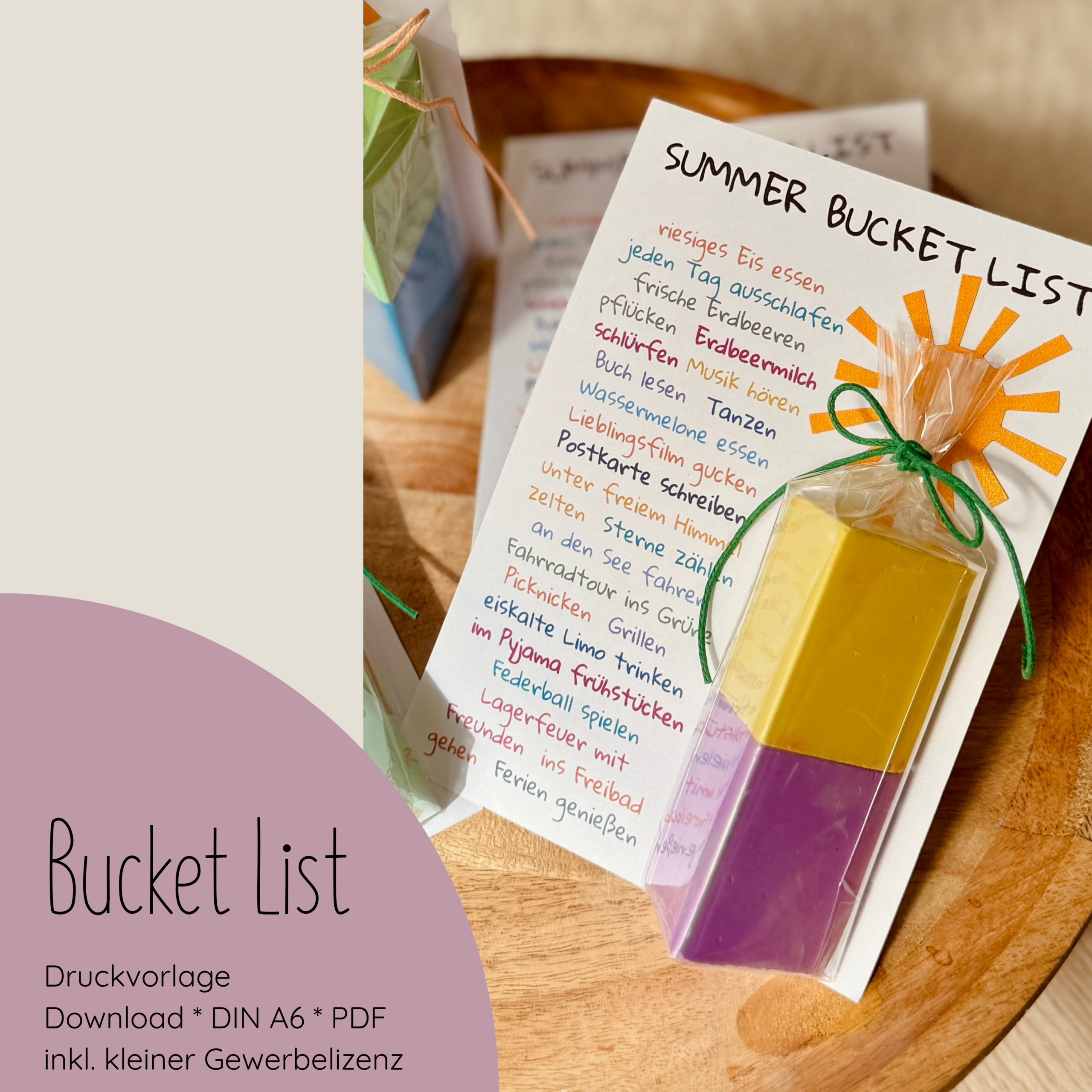 "Bucket List" Druckvorlage für Produktkarten