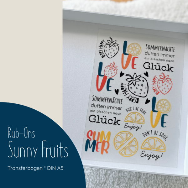 "Sunny Fruits" Rub-Ons, Transferbogen, A5 (Preis inkl. Versand)