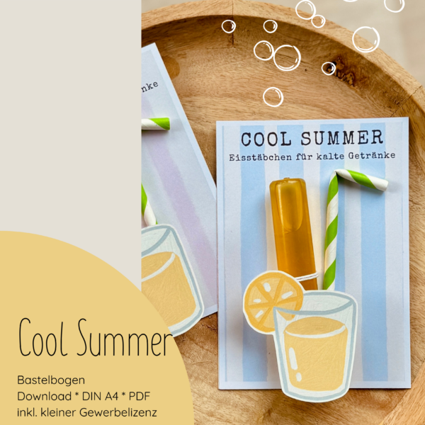 "Cool Summer" Bastelbogen für Kühlakkus
