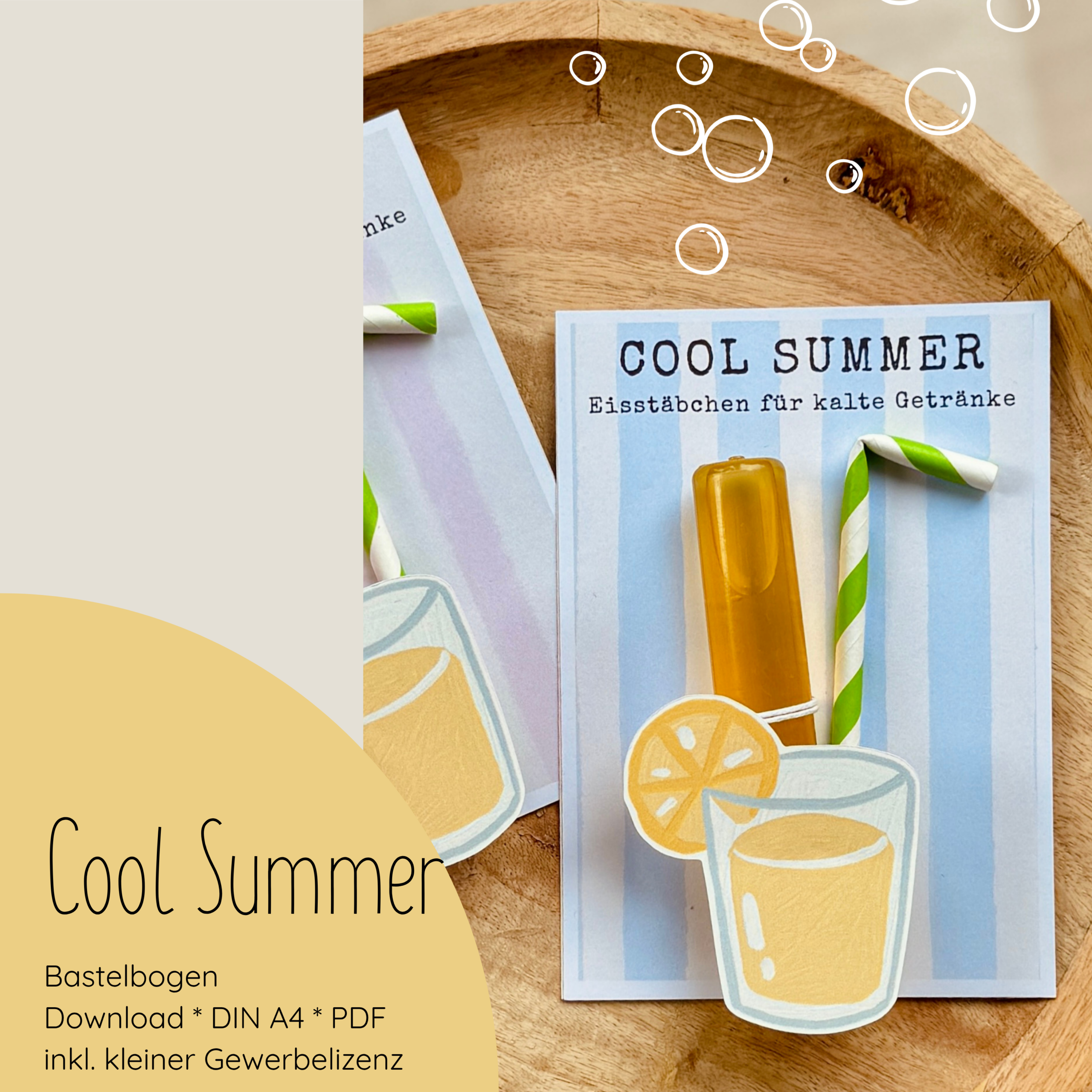 "Cool Summer" Bastelbogen für Kühlakkus