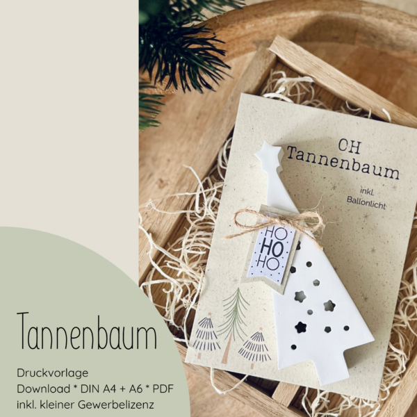 "Tannenbaum" Druckvorlage für Produktkarten