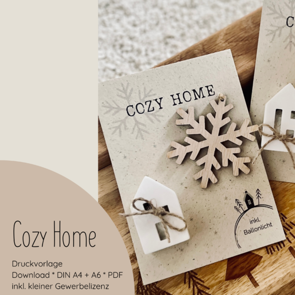 "Cozy Home" Druckvorlage für Produktkarten