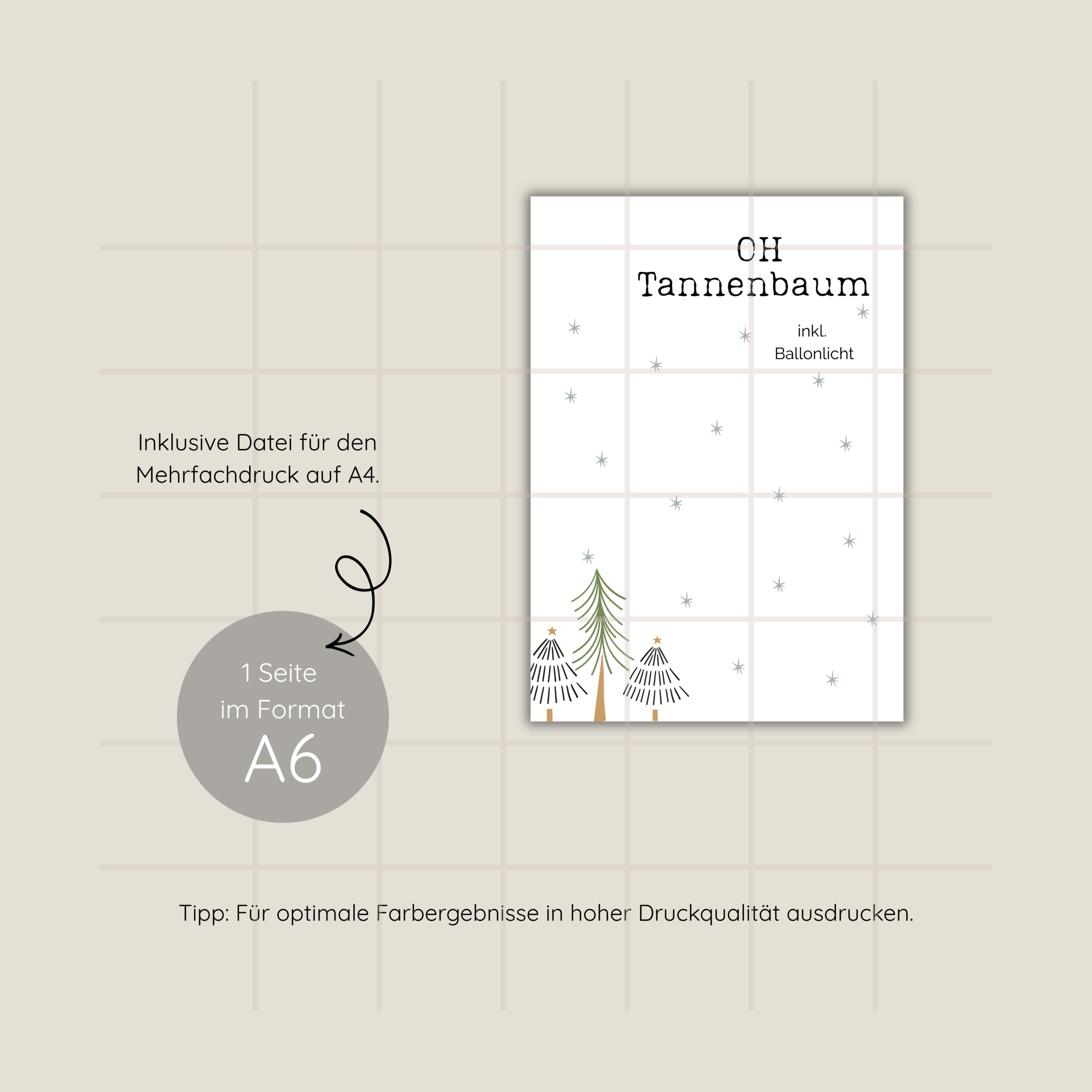 "Tannenbaum" Druckvorlage für Produktkarten – Bild 2
